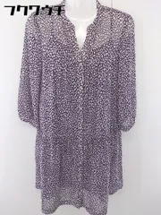 ◇ ◎ Simplicite シンプリシテェ 総柄 七分袖 ミニ ワンピース パープル ホワイト系 レディース  【中古】 【1112020008238】