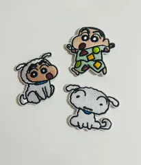 パジャマ クレヨンしんちゃん シロちゃん 刺繍ワッペン 3枚セット