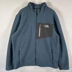 古着 ザ・ノースフェイス THE NORTH FACE フルジップフリースジャケット ボア ワンポイントロゴ アウトドア 大きいサイズ XL  ブルー系 メンズ
