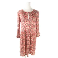 ザディグ エ ヴォルテール ZADIG & VOLTAIRE ワンピース ミニ 七分袖 シワ加工 レース 花柄 S ピンク /AO4