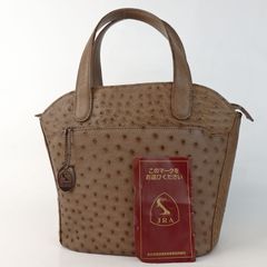 【極美品】JRA オーストリッチ トートバッグ 本革 レザー ブラウン レディース【中古】5-4 40964