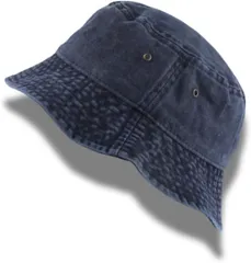 Capprecier バケットハット 帽子 デニム風 バケハ 洗い加工 男女兼用 春 夏 秋 冬 カジュアル メンズ レディース 紫外線対策 UVカット おしゃれ(ダークブルー,  58.0 cm)