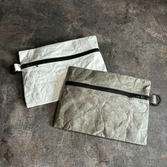 ポーチ　小物入れ　タイベック　軽量　2枚セット　ホワイト＆グレー