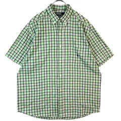 ポロバイラルフローレンPolo by ralph lauren半袖チェックシャツボタンダウン緑グリーン白ホワイト黒ブラック水色ライトブルーポニーロゴ刺繍コットンY2Kグランパコアアメカジvintageヴィンテージ50530