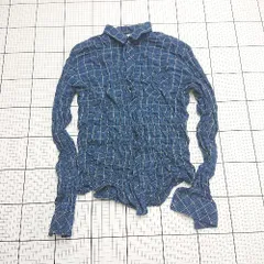 ◇ ⊂ ヒロミチナカノ ブロックチェック 長袖 チェックブラウス シャツ サイズM ブルー系 レディース E  【1508200022130】