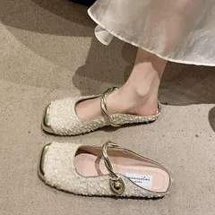 ストラップサンダル ストラップパンプス ミュールサンダル スクエアトゥ メッシュパンプス　ミュールパンプス レディース 靴 歩きやすい 夏の新スタイル ローヒールサンダル スリッパ 美脚 靴 シューズ 滑り止め xzdshjg