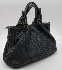 極美品/収納袋】miu miu ミュウミュウ 編み込み トートバッグ 黒