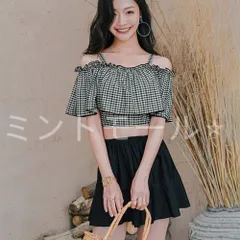 水着 レディース ビキニスカート 3点セット ショートパンツ ギンガムチェックトップス ハイウエストスカート 水着セット 露出控えめ スイム