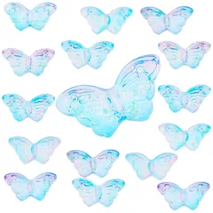 手洗い可⭐cawaii⭐ヒラヒラ舞う青い蝶々のベールミディアムワンピース　フリーサイズ