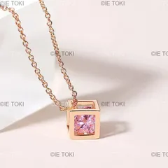 Zhouyangのためのネックレス女性美的キューブピンクジルコンローズゴールド色チョーカーチェーンネックジュエリー韓国ペンダントN279