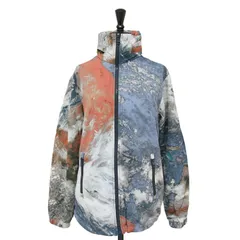 【美品】DIESEL ディーゼル ジャケット ブルー オレンジ グレー サイズ:38(M) / G-WARREL-CMF プラネット カモフラージュ柄 ブルゾン / ジップアップ フード ナイロン / アウター 上着【レディース】のサムネイル