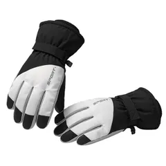 ブラック スキーグローブ メンズ 防寒手袋 スノーボードグローブ 防寒グローブ スポーツグローブ 防水 防風 防寒 滑り止め タッチパネル対応 紛失予防 3A抗菌素材 保温 厚手 通気性クライミング 除雪 アウトドア 登山 フリーサイズ (ブラック)