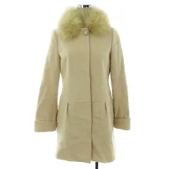 ミッシュマッシュ MISCH MASCH コート ファー ノーカラー 2way アンゴラ 無地 38 ベージュ アウター /MOのサムネイル