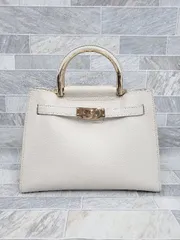 ◇ Θ RODE SKO ロデスコ フェイクレザー 2WAY ショルダー ハンド バッグ ベージュ系 レディース P  【1408200025219】