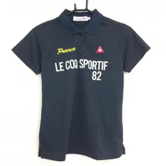 ★特価★【超美品】ルコック 半袖ポロシャツ ネイビー フロントロゴプリント  レディース M ゴルフウェア le coq sportif
