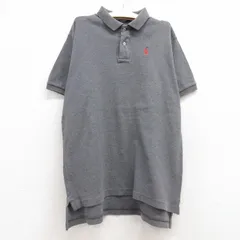 古着 ラルフローレン 半袖 ブランド ポロ シャツ キッズ ボーイズ 子供服 90s ワンポイントロゴ コットン グレー 25jul24