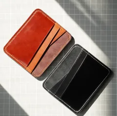 【即納品】コードバン✖️牛革カードケース、コンパクトウォレット