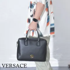 A4可 極美品 VERSACE レザー ビジネスバッグ 黒 エピ ロゴ型押し 楽天市場】ヴェルサーチ ビジネスバッグの通販
