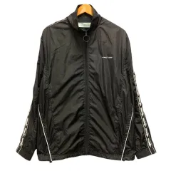 オフホワイト OFF WHITE ジャンパー ブルゾン ナイロン ライン ロゴプリント 長袖 XL 黒 ブラックのサムネイル