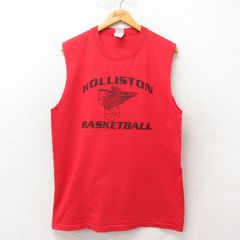 L/古着 ビンテージ ノースリーブ Tシャツ メンズ 00s バスケットボール コットン 赤 レッド 25jun06 中古