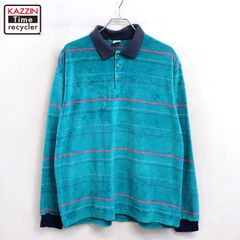 古着 ベロア ポロシャツ プルオーバー ホワイト 白 - メルカリ
