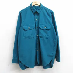 L/古着 アールイーアイ REI 長袖 フランネル シャツ メンズ 80s 青緑 25sep16 中古 トップスのサムネイル