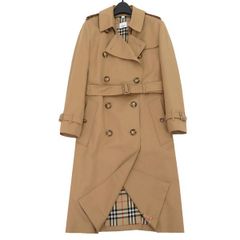 BURBERRY ロゴ グラフィック コットン ギャバジン トレンチ コート IT38 ティッシ期 イングランド ロング丈 ガーメント付 47257