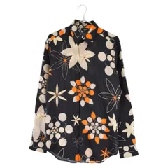 FENDI (フェンディ) 20S 総柄 フラワープリント シルク長袖シャツ FS0808 ABL4 ブラックのサムネイル
