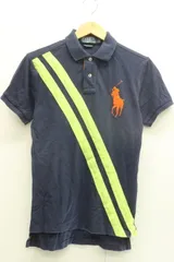 【中古】 Polo by Ralph Lauren メンズポロシャツ S ビッグポニー ポロシャツ Polo by Ralph Lauren S 紺 ネイビー 黄 イエロー 刺繍