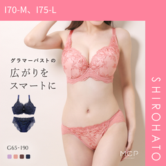 20％OFF【SHIROHATO公式】【正規品・新品】ブラジャー ショーツ セット 大きいサイズ GHI65-90 モンシェルピジョン Mon cher pigeon スマートヴェールブラ 脇高 脇肉(I70-M、I75-L)