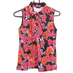 ★特価★【新品】リエンダスエルタ ノースリーブポロシャツ レッド×黒 花柄 吸水速乾 COOL レディース S ゴルフウェア rienda sueltaのサムネイル
