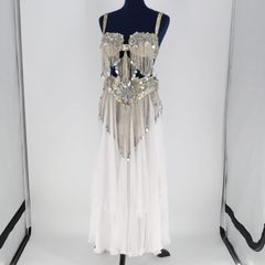 ホワイト ベリーダンスドレス5点set - メルカリ