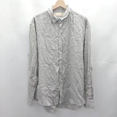 ◇ Θ nano universe ナノ ユニバース 無地 長袖 シャツ サイズ L グレー系 メンズ E  【1501160043108】