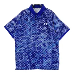 サイズ：XL UNDER ARMOUR アンダーアーマー  半袖ポロシャツ 総柄 ネイビー系 [240101428278] ゴルフウェア メンズ ストスト