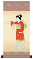 美品 掛軸 上村松園「序の舞」リトグラフ 上村松篁監修作品 証明シール有 序の舞<small>（額装）</small> | 商品紹介 | 美術品複製画販売