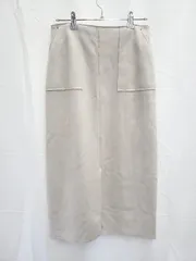 ◇ ⊆ Simplicite シンプリシテェ スエード調 膝下丈 タイト スカート サイズ表記なし ライトベージュ系 レディース E  【1508060004802】