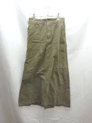 ◇ Sonny Label 無地 シンプル カジュアル ウェストゴム ロング Aライン スカート 38サイズ オリーブ カーキ レディース E  【1303160014429】