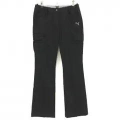 ★特価★【新品】プーマ カーゴパンツ 黒 ストライプ織生地 ウエスト・ポケット口裏千鳥格子 レディース L ゴルフウェア PUMA