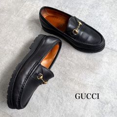 GUCCI グッチ 7 ホースビットローファー レザー ラグソール ブラック