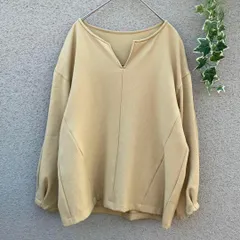 【イノウェーブ】M♡長袖カットソー シンプル プルオーバー 古着 ベージュ