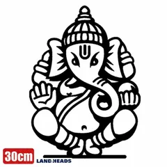 車 ステッカー 30cm 神様 ガネーシャ インド 象 ヒンドゥー教給油口 おもしろ バイク かっこいい カー用品 かわいい シール おしゃれ 転写式 黒 送料無料 st2064-30