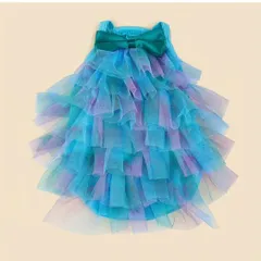 Sサイズ⭐︎犬・猫・兼用⭐︎ブルーのヒラヒラドレス⭐︎(5)