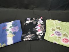 平和屋本店■浴衣 まとめて 3点 蜻蛉 花柄 紫陽花 朝顔 ラメ 綿紅梅 など 着用可能多数 ppp2196 km