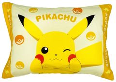 【新着商品】枕 ポケモン ピカチュウ 子供 約40x30cm 洗える カバー付き ぬいぐるみ モリシタ クッション ポケットモンスター キャラクター MORIPiLO グッズ イエロー 4621238