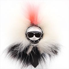 フェンディ FENDI 2wey 腕時計 マイウェイ カリート ボーイズ レディース ブラック ピンク レザー ファー 35000M【中古】