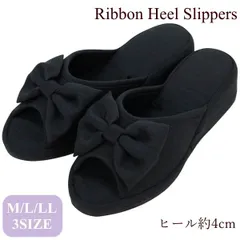 お受験 スリッパ 入学式 学校行事 ヒール 参観日 卒業式 黒 会社 フォーマル リボン M L LL レディース