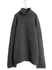 【お得なクーポン配布中!】 90s J CREW ロールネック ウール ニット セーター メンズ XL 旧タグ オールド ジェイクルー 巨人タグ 無地 ハイネック 大きいサイズ 濃灰