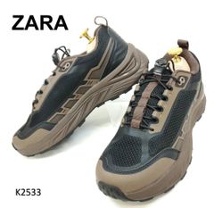 ザラ　新品　メッシュ　ローカット　スニーカー　レースアップ　バイカラー　EU38のサムネイル