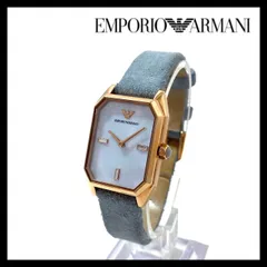 FU【EMPORIO ARMANI】AR-11379 クォーツ スクエア ライトブルー/水色 シェル文字盤 レディース腕時計 エンポリオ アルマーニ (FU-4268⑧)
