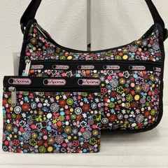 5110　LeSportsac レスポートサック　クラシックホーボー　ショルダーバッグ　肩がけ　斜めがけ　クロスボディ　ナイロン　レディース　花柄　カラフル　マルチカラー　ブラック　黒　総柄